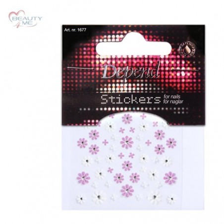 Stiker Fiori Bianco Rosa adesivi unghie